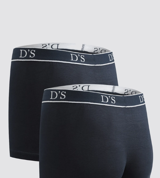 Ds Damat Lacivert Beli Lastikli Marka Logolu Likralı Esneyebilen 2'Li Boxer Set