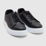 Siyah Kalın Beyaz Tabanlı Bağcıklı Sneaker Ayakkabi