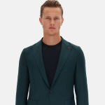 Fit Zümrüt Yeşili Armürlü Kumaş Ceket