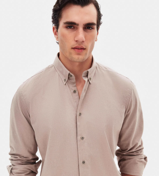 Regular Fit Vizon Düz Kışlık Flanel Gömlek